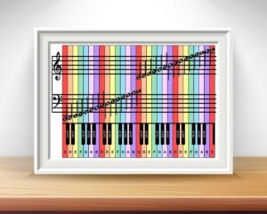 Four octaves piano notes