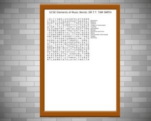 Elements of music wordsearch