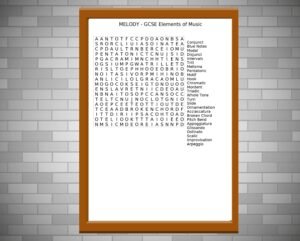 GCSE Music Melody Wordsearch