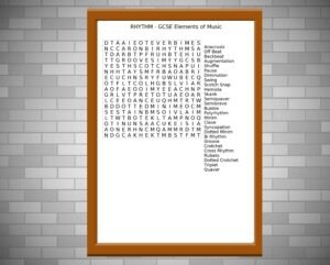 GCSE Music Rhythm Wordsearch