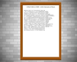 GCSE Music Structure Wordsearch