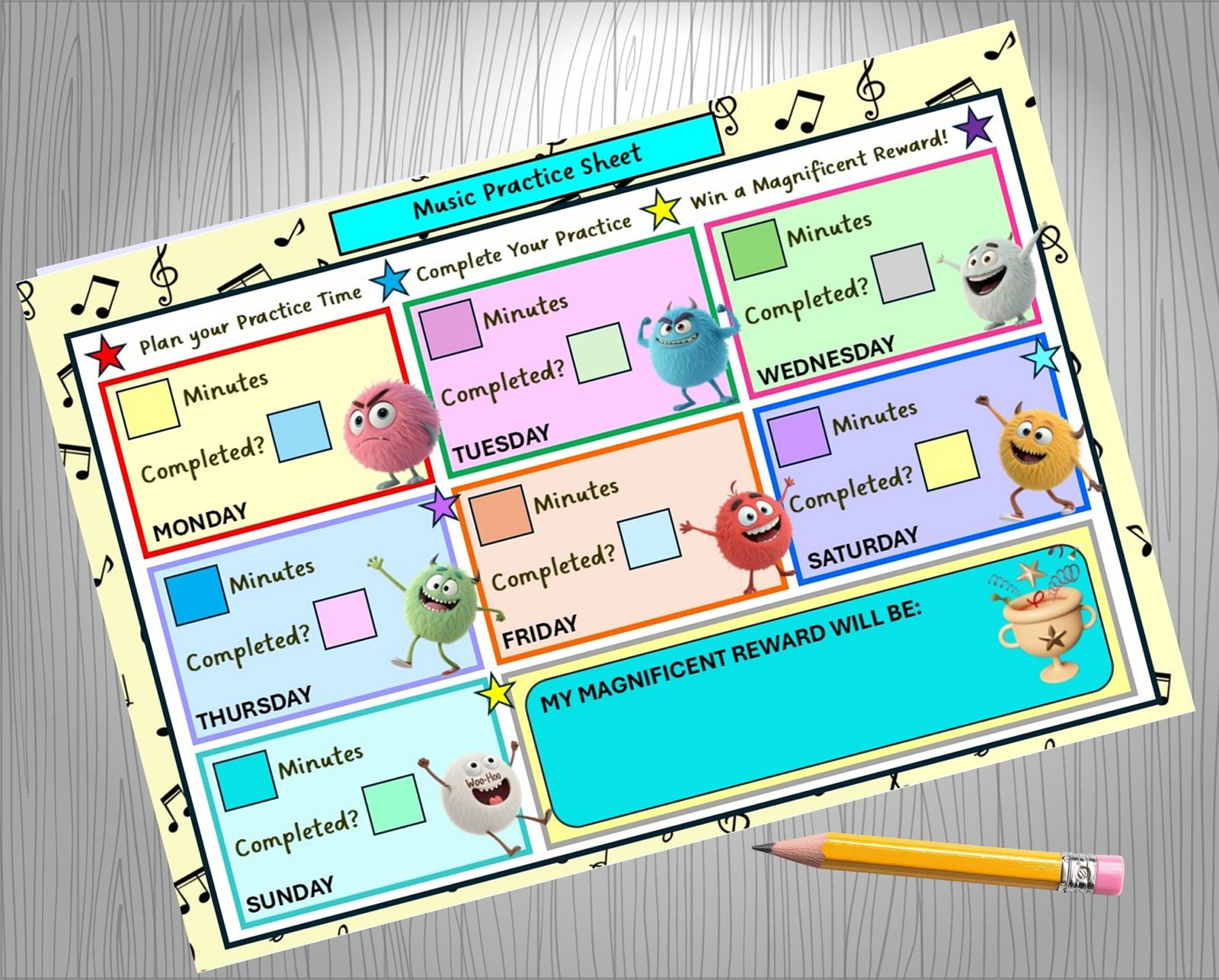 Printable Music Practice Sheet